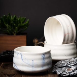 Japanese handmade Matcha ceramic bowl “Kemuri”